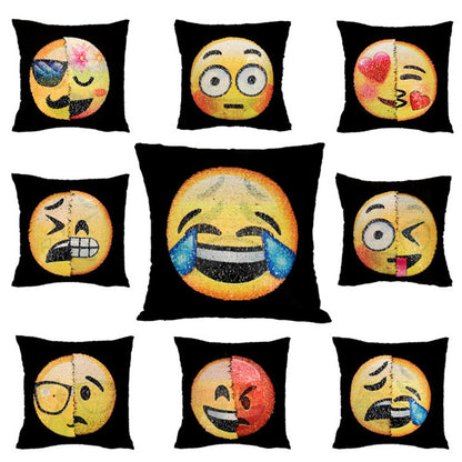 Awesome Changing Face Emoji Sequin Pillow 2