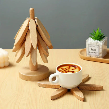 Wooden Foldable Flower Trivet 2