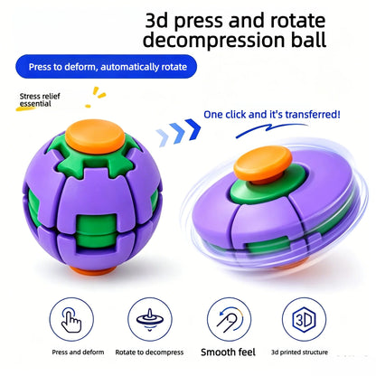 Press-to-Spin Fidget Ball – 3D Printed Sensory Toy 2