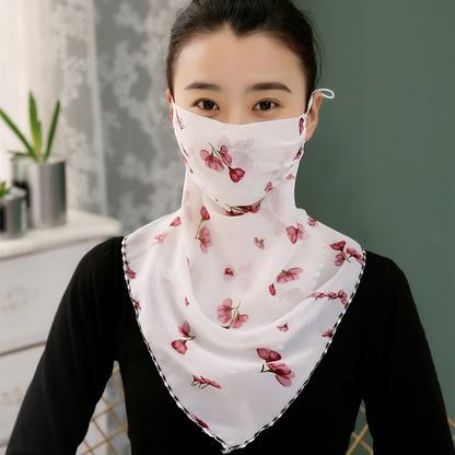 Woman Lightweight Sun Protection Silk Scarf & Face Mask 2