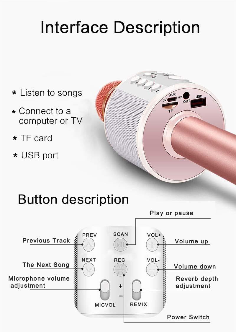 WIRELESS PORTABLE HANDHELD BLUETOOTH KARAOKE MICROPHONE 2