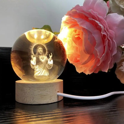 Crystal Ball Jesus Figurine 2