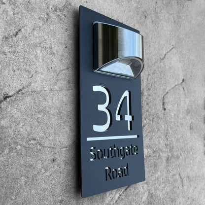 PERSONALIZED SOLAR MODERN DOOR PLAQUE 2