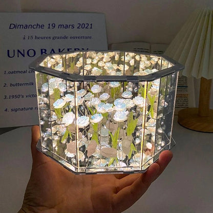 DIY Flowers Mirror Cube Lamp 2