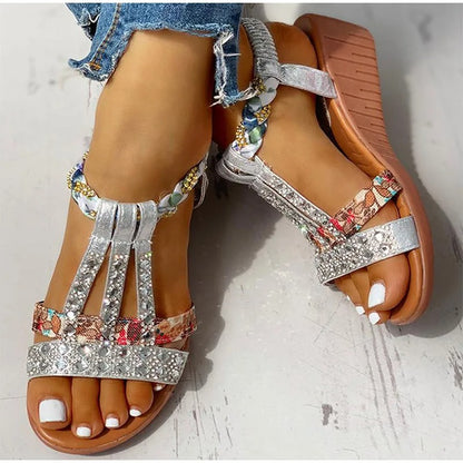 Rhinestone Open Toe Orthopaedic Sandals 2