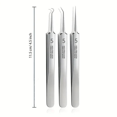 Professional Ultra-fine No.5 Acne Blackhead Removal Tweezers (Pcs 3) 2