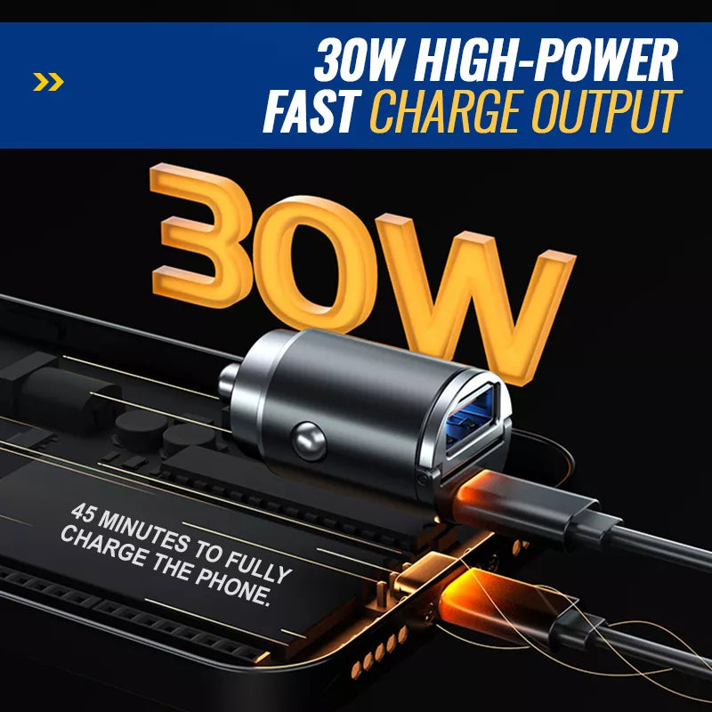Mini Stealth USB/USB-C Car Quick Charger 2