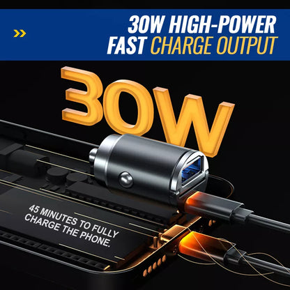 Mini Stealth USB/USB-C Car Quick Charger 2