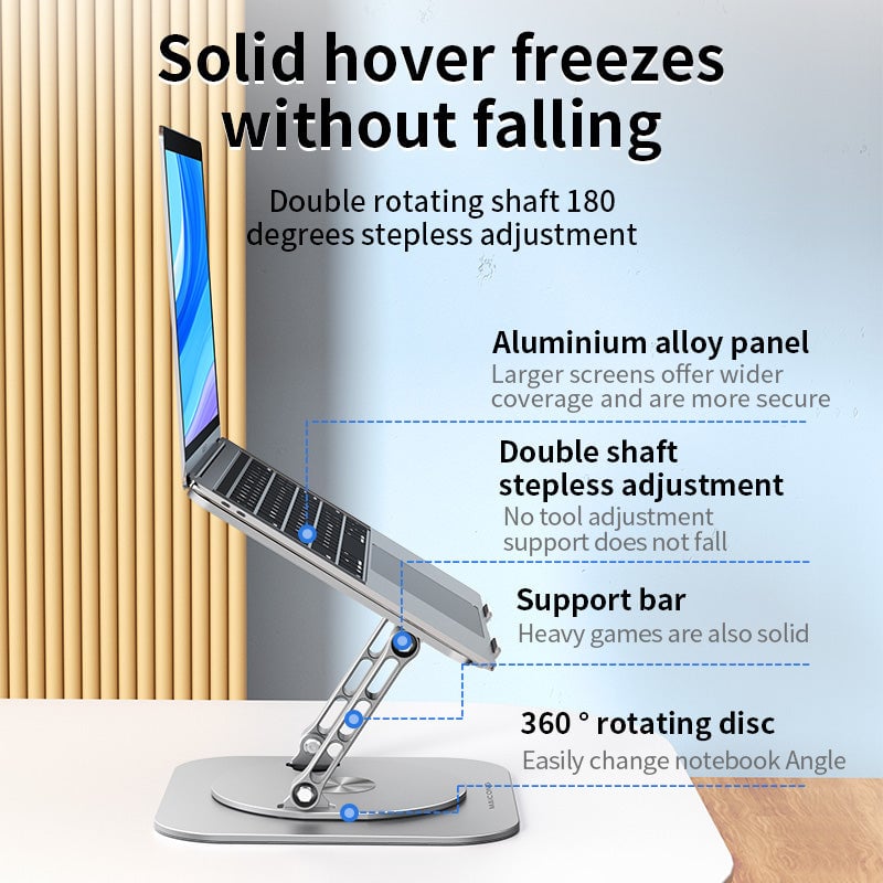 Adjustable 360° Rotating Aluminum Laptop Stand 2