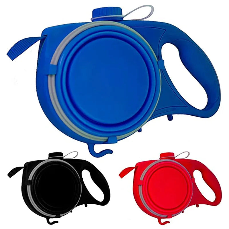 All-in-One Dog Leash with Water Bottle & Bowl – Multi-Function Portable Travel Leash for Pets 2