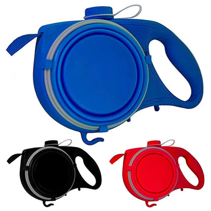 All-in-One Dog Leash with Water Bottle & Bowl – Multi-Function Portable Travel Leash for Pets 2