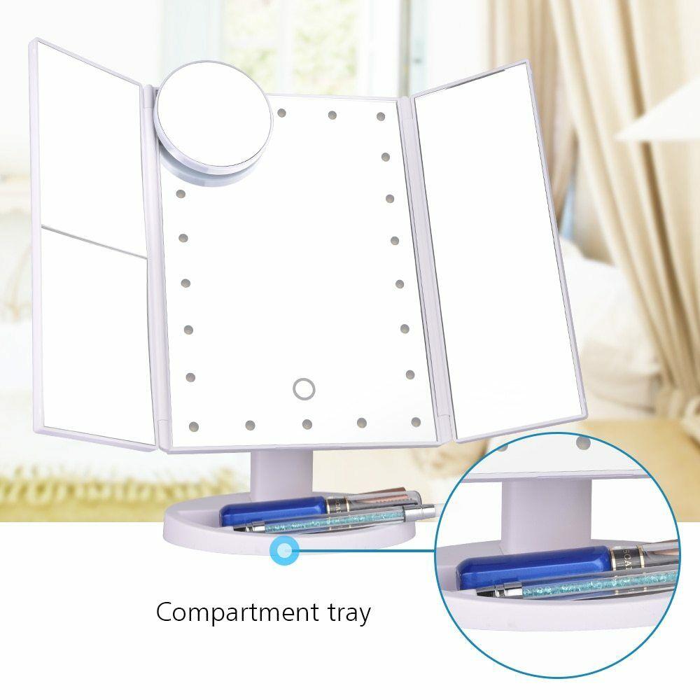 LED Touch Screen Makeup Mirror 1X 2X 3X 10X 2