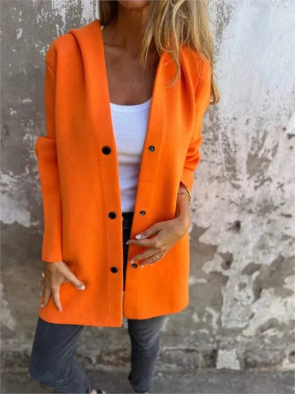 Casual Single Breasted Hooded Jacket 2