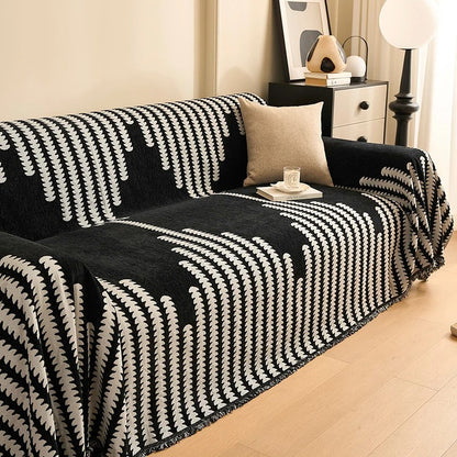 Cozy Chenille Retro Sofa Throw Cover 2