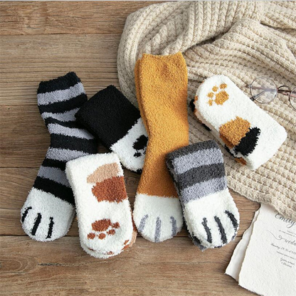 Winter Cat Claws Cute Thick Warm Sleep Floor Socks 2