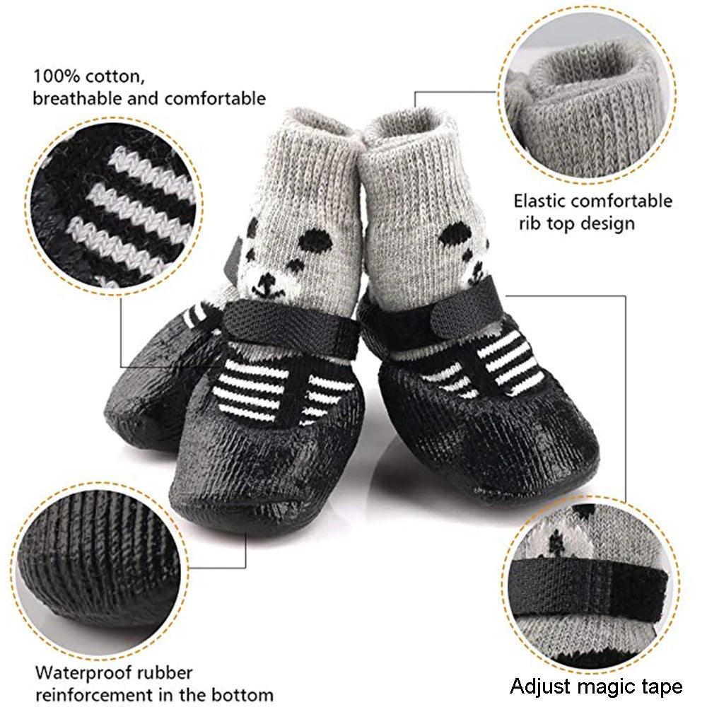 Pet Outdoor Waterproof Anti Slip Rain Shoes (2Pairs) 2