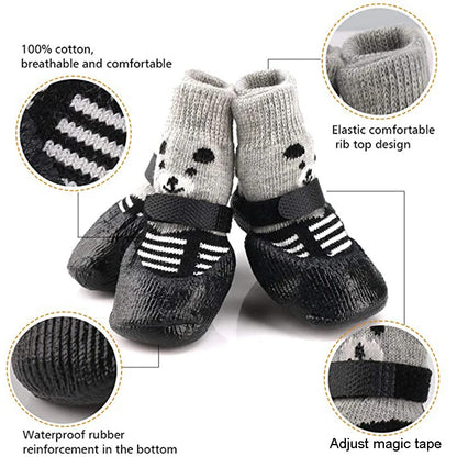 Pet Outdoor Waterproof Anti Slip Rain Shoes (2Pairs) 2