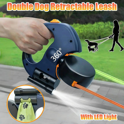 ? LED Dual-Control Retractable Dog Leash ￼ 2