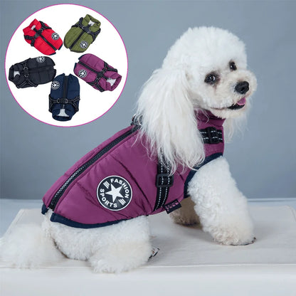 Dog Waterproof Jacket With Harness 2