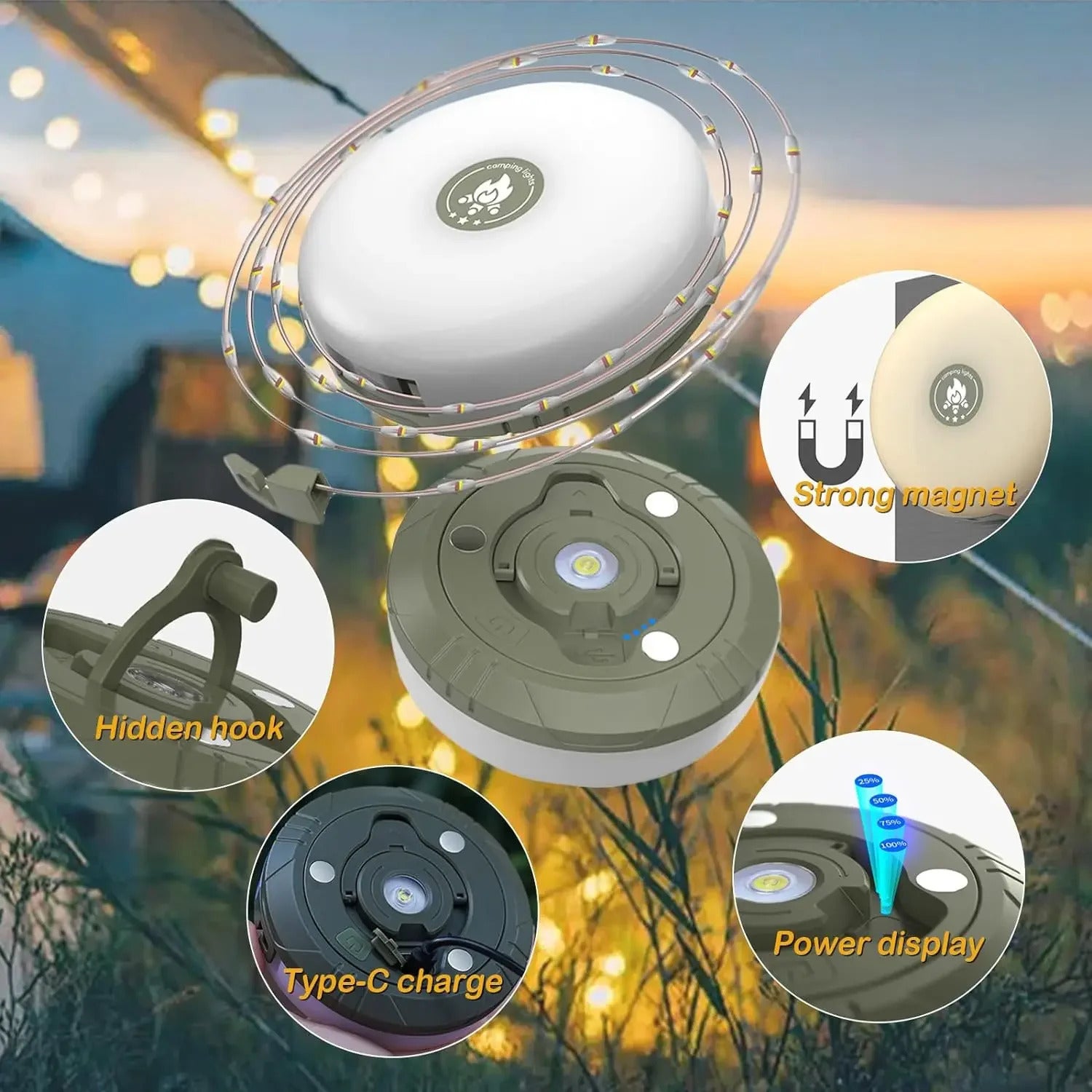 LED Camping String Lights – USB Reel Recyclable Night Lighting 2