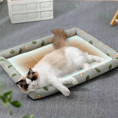 Breathable Natural Rattan Pet Summer Cooling Mat Bed 2