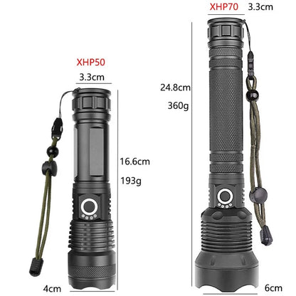 LED Rechargeable Tactical Flashlight 90000 High Lumens 2