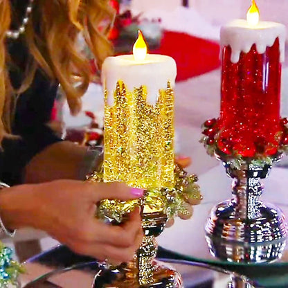 LED Christmas Candles With Pedestal 2