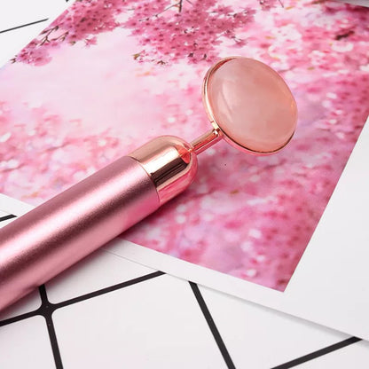 Vibrating Rose Quartz Facial Massager 2
