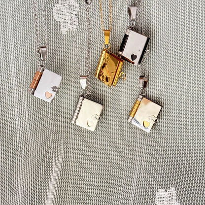 Personalized Book Pendant Necklace 2