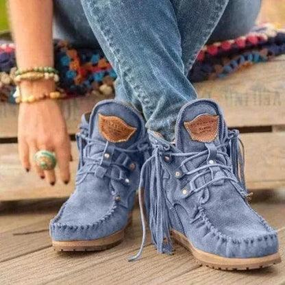 Vintage Fringe Suede Ankle Boots 2