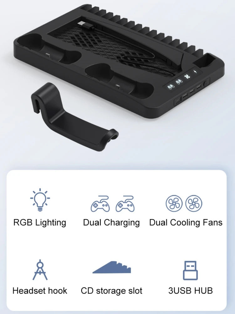 PS5 Slim Controller Charging Cooling Station 2