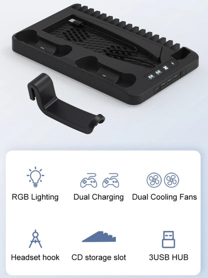 PS5 Slim Controller Charging Cooling Station 2