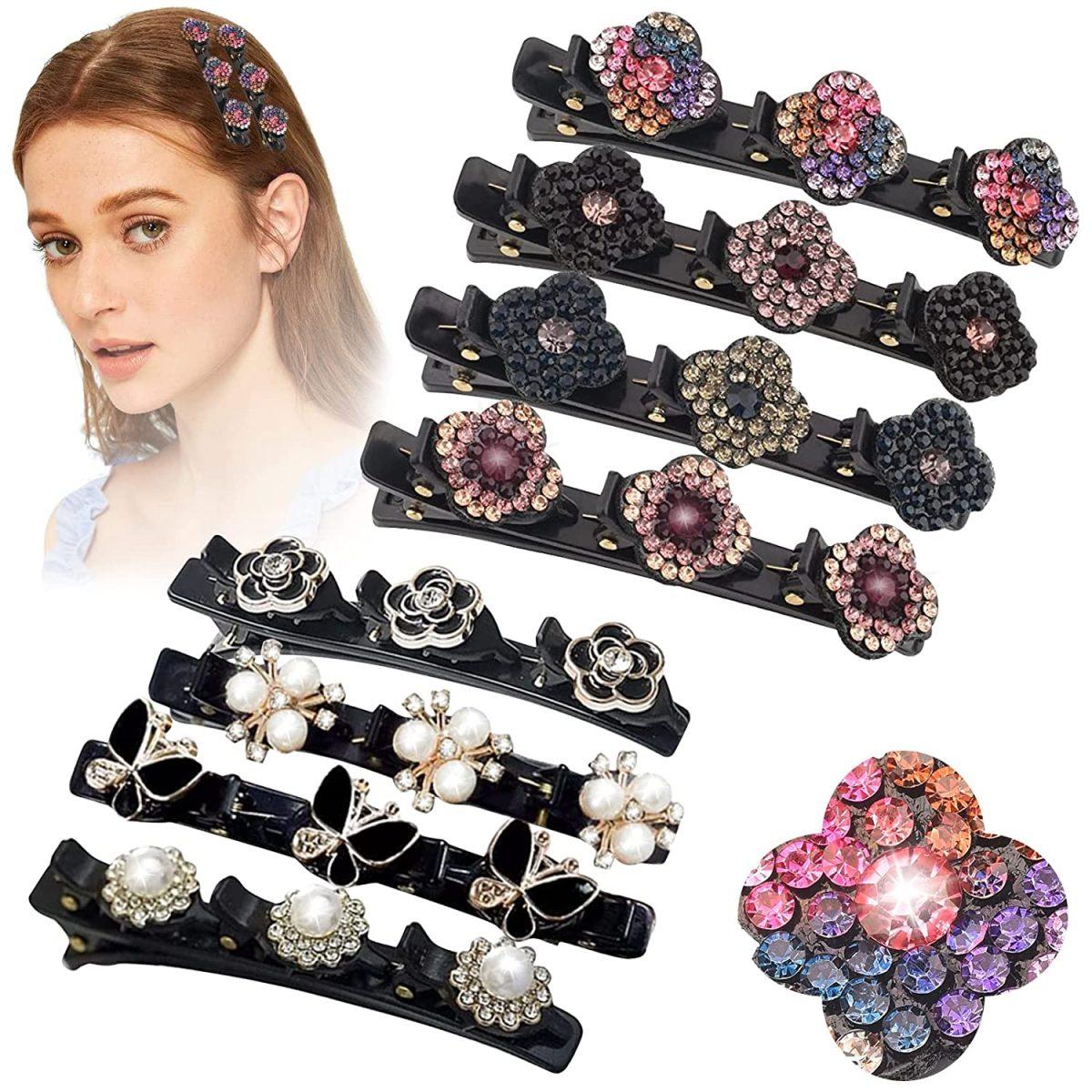 Crystal Stone Braided Hair Clips 2