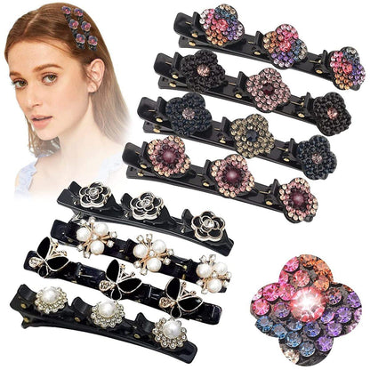 Crystal Stone Braided Hair Clips 2