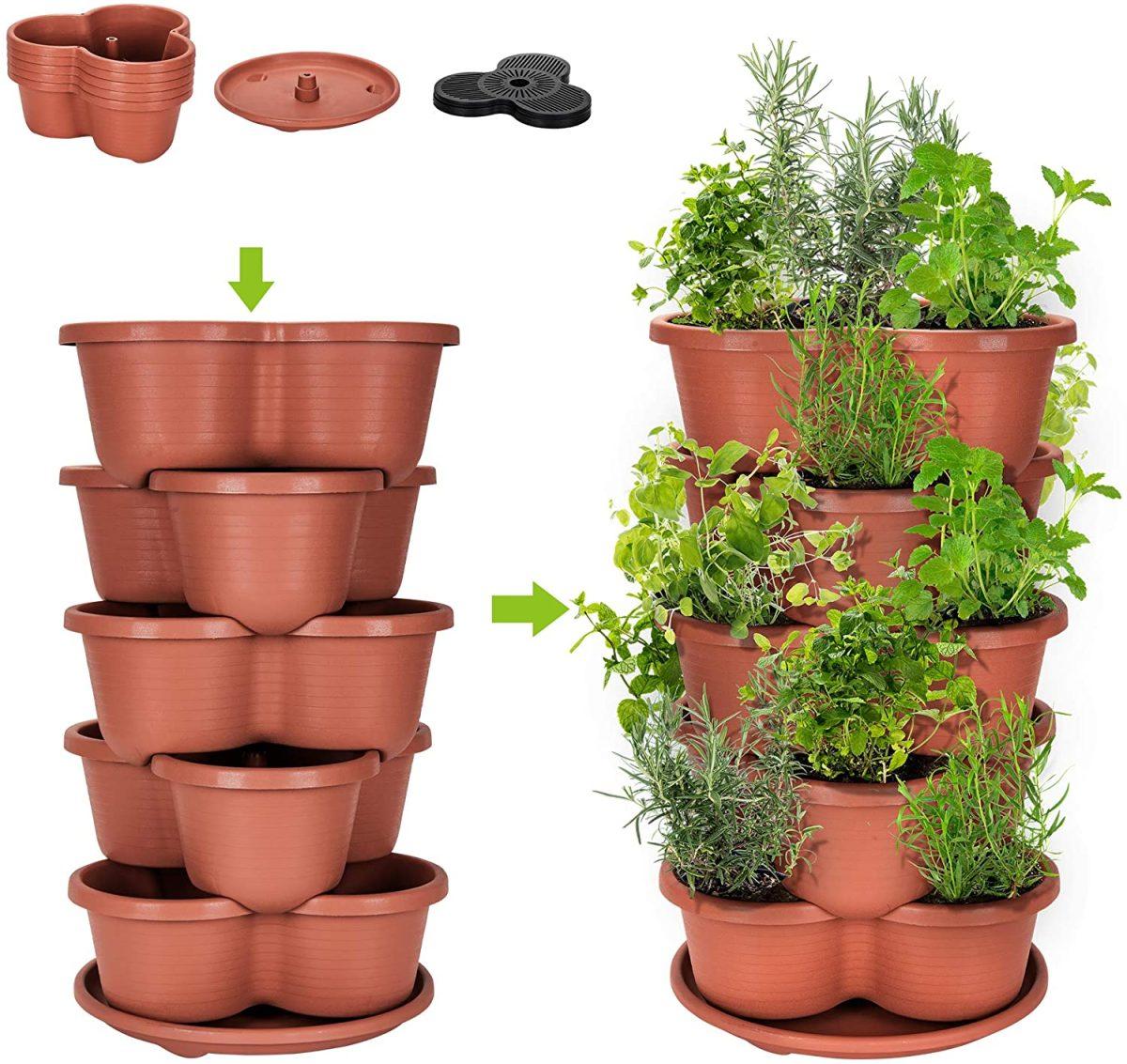 Stackable Plants Pot 4pece 2