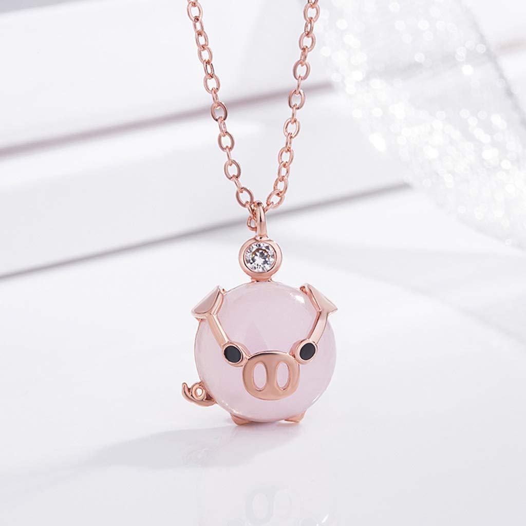 Rose Gold Lucky Pig Necklace 2