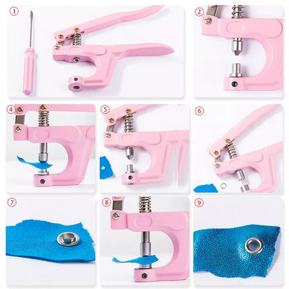 Metal Snaps Buttons with Fastener Pliers Press Kit-200Set 2