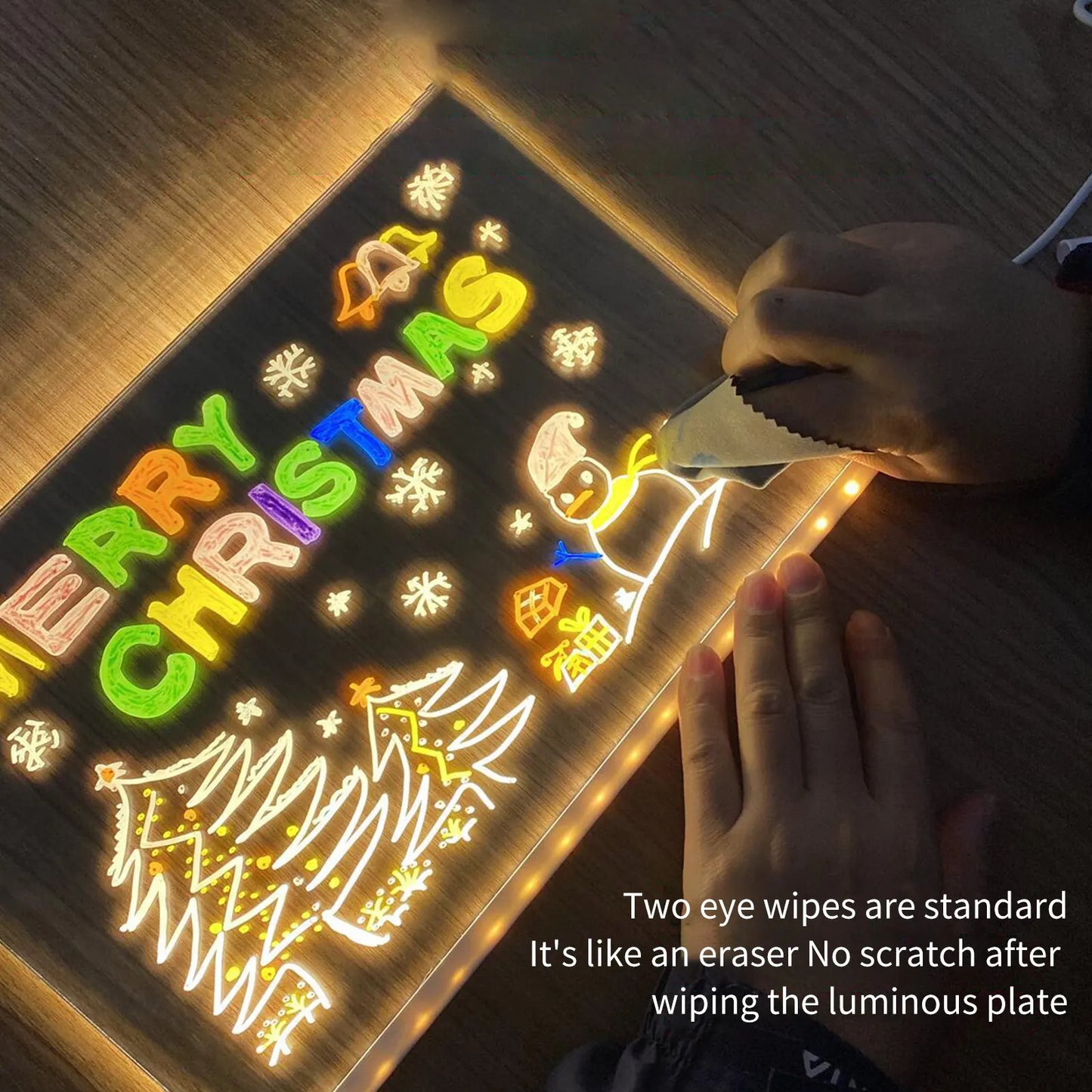LED Acrylic Message Board – Erasable Glowing Memo Night Light with USB Power 2