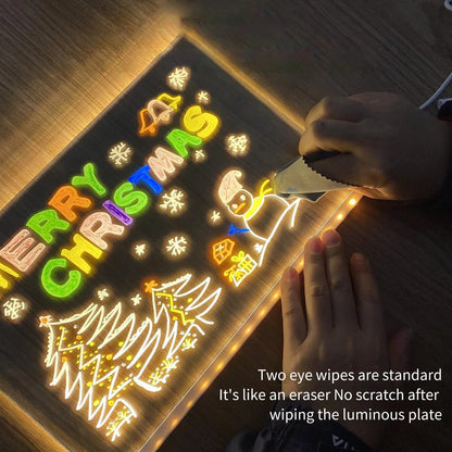 LED Acrylic Message Board – Erasable Glowing Memo Night Light with USB Power 2