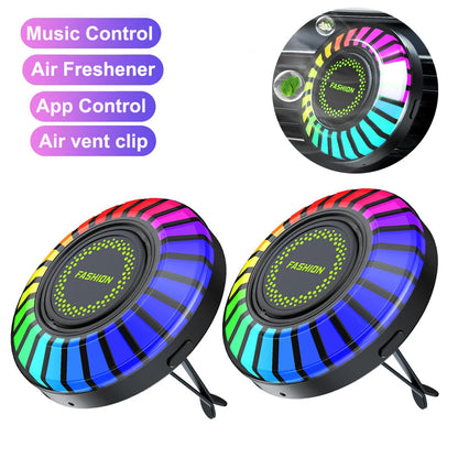 Car Music Rhythm Sound Control Colorful LED Light With Fragrance Holder 2