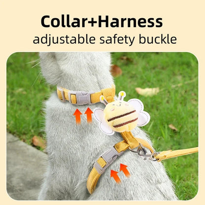 Cartoon Bee Pet Harness Leash & Collar Set 2