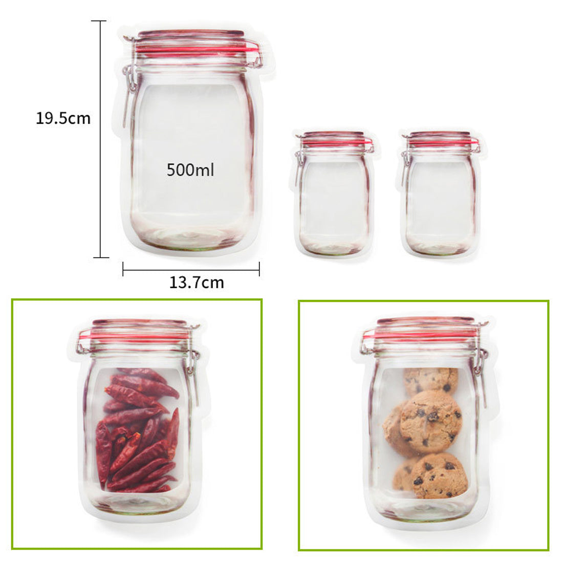 3pcs Mason Jar Zipper Bags 2