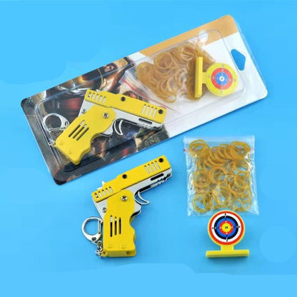Mini Folding Rubber Band Gun Toy Keychain 2