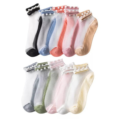Pearl Transparent Socks -2 Packs 2