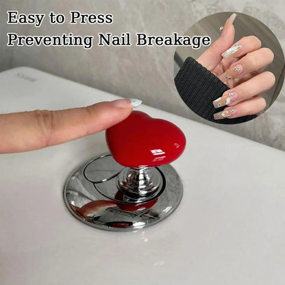 Heart-Shaped Toilet Flush Button Cover 2