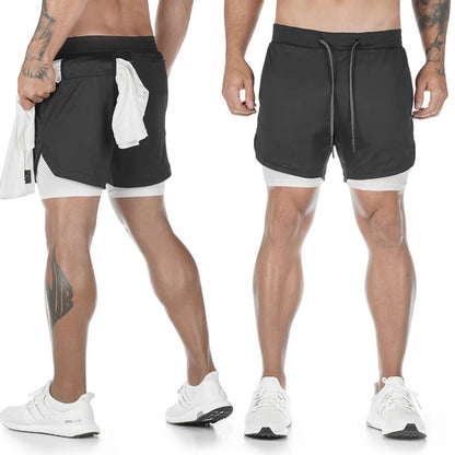 Men’s 2 in 1 Quick Dry Breathable Active Gym Workout Shorts 2