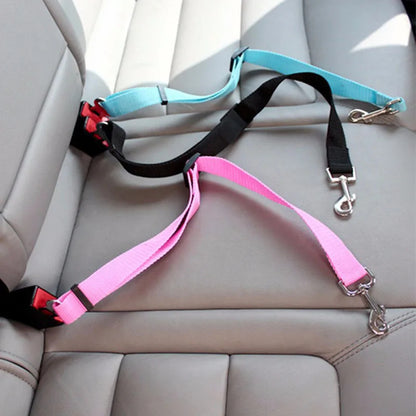 Adjustable Pet Car Seat Belt – Safety Harness Lead Clip for Dogs & Cats, Vehicle Travel Accessory 2