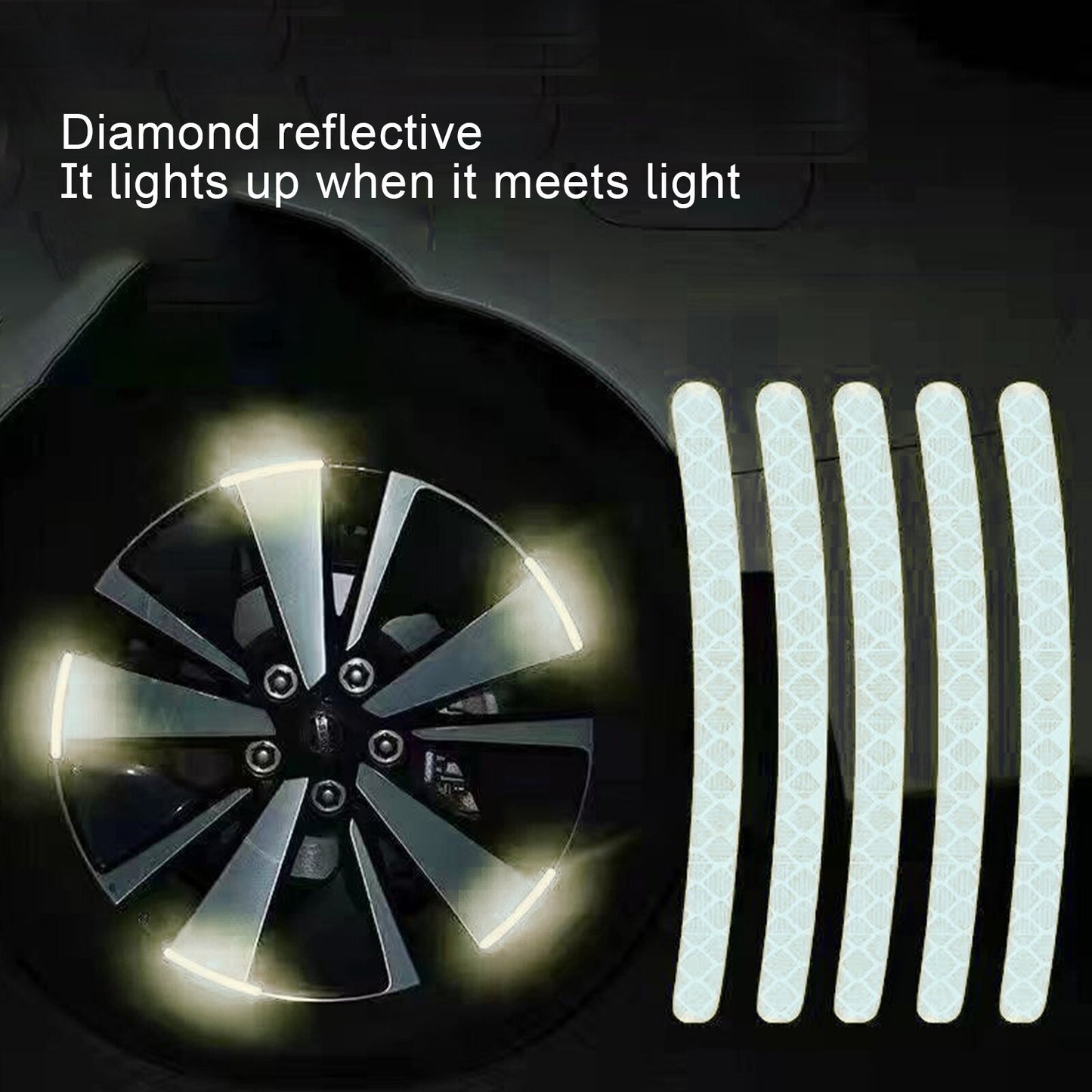 Car Wheel Tire Rims Reflective  Sticker Stripes 2