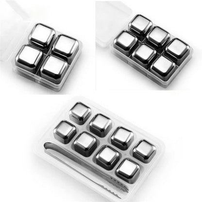 4 PCS Stainless Steel Cocktail Cubes 2