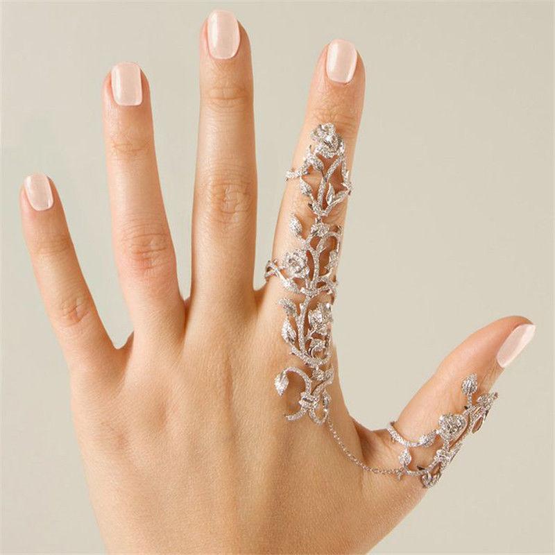 Knuckle Band Crystal Ring 2